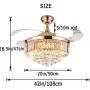 SenHome 42inch Crystal Ceiling Fan Light LED Chandelier Crystal Acrylic Retractable Blade Ceiling Lamp Rose Gold Chandelier Fan for Living Room/Dining Room/Hall