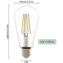 Yueximei ST64 Dusk to Dawn Light Sensor LED Bulb, Filament Lamp, 6W 60W Equivalent, E26 5000K, 650 Lumens, Auto On/Off, Indoor Outdoor Lighting Lamp for Porch, Garage, 4 Pack