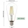 Yueximei ST64 Dusk to Dawn Light Sensor LED Bulb, Filament Lamp, 6W 60W Equivalent, E26 5000K, 650 Lumens, Auto On/Off, Indoor Outdoor Lighting Lamp for Porch, Garage, 4 Pack Yueximei ST64 Dusk to Dawn Light Sensor LED Bulb, Filament Lamp, 6W 60W Equivalent, E26 5000K, 650 Lumens, Auto On/Off, Indoor Outdoor Lighting Lamp for Porch, Garage, 4 Pack