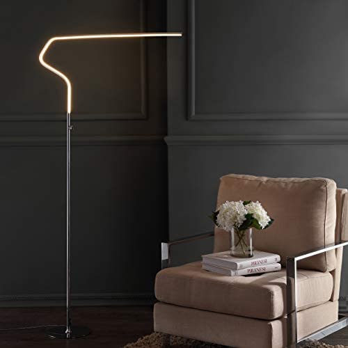 JONATHAN Y JYL7020A Julian 65.25'' Integrated LED Metal Floor Lamp Minimalistic,Modern,Contemporary for Bedrooms, Living Room, Office, Reading, Chrome