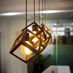 EEEKit Industrial Pendant Light Fixture, Black Cage Pendant Lights, E26 Base Farmhouse Fixture for Kitchen Island Dining Room Table Foyer Entryway Hallway