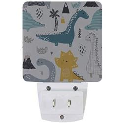 Cute Dino Scandinavian Style for Toddler Bedroom Nightlight,Auto Dusk to Dawn Sensor Nightlight,Plug-in Wall Light for Bedroom,Bathroom,Nursery,Kitchen,Hallway,Stairs,Energy Efficient,Pack of 2