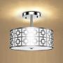 DLLT Semi Flush Mount Ceiling Light, 3-Lights Modern Entry Light Fixture Ceiling Hanging with Drum Shade for Bedroom, Dining Room, Kitchen, Hallway, Entry, Foyer, Living Room, Rushed Chrome Finish DLLT Semi Flush Mount Ceiling Light, 3-Lights Modern Entry Light Fixture Ceiling Hanging with Drum Shade for Bedroom, Dining Room, Kitchen, Hallway, Entry, Foyer, Living Room, Rushed Chrome Finish
