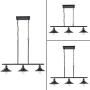 Wellmet 3 Lights Modern Pendant Lighting for Kitchen Island, Farmhouse Chandelier Dining Room Lighting Fixtures Hanging with Brushed Nickel Finish,Chandeliers Height Adjustable for Pool Table (Black)