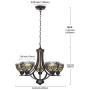 VINLUZ 5 Light Chandeliers Tiffany Style 7-inch Stained Glass Shaded, Oil Rubbed Bronze Vintage Pendant Lighting Traditional Ceiling Light Fixtures Hanging for Dining Room Living Room VINLUZ 5 Light Chandeliers Tiffany Style 7-inch Stained Glass Shaded, Oil Rubbed Bronze Vintage Pendant Lighting Traditional Ceiling Light Fixtures Hanging for Dining Room Living Room