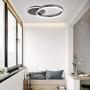 Modern Ceiling Lamp Dimmable LED Flush Mount Ceiling Light Brushed Aluminum 2 Rings Ceiling Light Fixture for Living Room Dining Room Kids Room (Coffee)