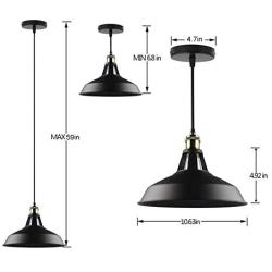 B2ocled Retro Pendant Light Industrial Vintage Style 1-Light E26/E27 Based Pendant Lighting for Living Room bar Cafe Restaurant