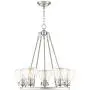 Bellis Brushed Nickel Round Pendant Chandelier 24 1/2'' Wide Modern Industrial Clear Glass 5-Light Fixture for Dining Room House Foyer Kitchen Island Entryway Bedroom Living Room - Possini Euro Design