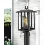 Beionxii Outdoor Post Light Fixture, Set of 2 Large Exterior Post Lantern with 3-Inch Pier Mount Base, Sand Textured Black with Clear Glass(9''W x 16.75''H) - A197P-2PK