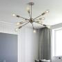 Modern Sputnik Chandelier 10 Light Brushed Nickel Finish Chandelier Mid Century Pendant Lighting Vintage Ceiling Lighting Fixture Kitchen Bathroom Dining Room Bedroom Hallway