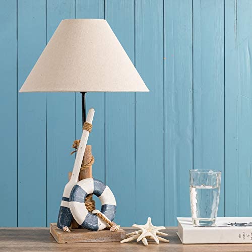 Table Lamp for Living Room/ Bedroom Farmhouse Side Novetly Coastal Table Lamp with Burlap Lamp Shade - 19.29'' High Table Lamp for Living Room/ Bedroom Farmhouse Side Novetly Coastal Table Lamp with Burlap Lamp Shade - 19.29'' High
