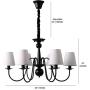 7PM Industrial Vintage 6-Lights Candle Chandeliers Lighting LED Ceiling Light Fixture Pendant for Dining Room Bathroom Bedroom Livingroom E12 Bulbs Required Antique Black Finish W30 x H18