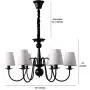 7PM Industrial Vintage 6-Lights Candle Chandeliers Lighting LED Ceiling Light Fixture Pendant for Dining Room Bathroom Bedroom Livingroom E12 Bulbs Required Antique Black Finish W30 x H18
