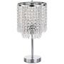 FERWVEW Decorative Chrome Glam Nightstand Crystal Bedside Table lamp, Elegant Desk Lamp for Bedroom Living Room Dining Room Coffee Table Bookcase 7.97” D x 15.7” H