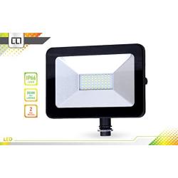 LLT 30W LED Flood Light Outdoor Knuckle Mount - 5000K Daylight 2400lm 120V Super Bright LED Outdoor Flood Light Landscape Yard - Black Slim LED Flood Light Fixture - Aluminum and Tempered Glass