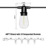 SUNTHIN 48FT LED Outdoor String Light with Shatterproof LED Filament Bulb for Patio Lights, Backyard Lights, Porch Lights, Party Lights and Commercial Lighting