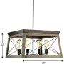 Briarwood Collection Rich Oak Four-Light Farmhouse Chandelier