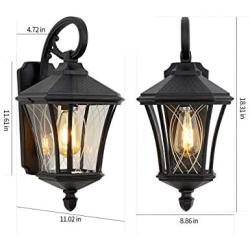 Outdoor Wall Light Fixtures as Porch Light Waterproof Exterior Light Fixtures Wall Mount 18.3''H Weather Resistant Black Finish with Clear Glass Outdoor Wall Sconce for House Garage Driveway Patio
