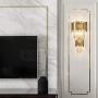 Wall Sconce XINDAR Luxurious Wall Light K9 Clear Crystal Flute Sconce Light Modern Minimalist Wall Lamp Bedroom Bedside Living Room Stair Wall Mount Light - Gold Finish 12''