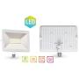 LLT 50W LED Flood Light Outdoor Knuckle Mount - 5000K Daylight 4000lm 120V Super Bright LED Outdoor Flood Light Landscape Yard - White Slim LED Flood Light Fixture - Aluminum and Tempered Glass