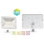 LLT 50W LED Flood Light Outdoor Knuckle Mount - 5000K Daylight 4000lm 120V Super Bright LED Outdoor Flood Light Landscape Yard - White Slim LED Flood Light Fixture - Aluminum and Tempered Glass