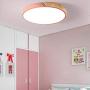 LITFAD Ceiling Light 12'' Macaron Modern Acrylic Round Flush Mount LED Ceiling Lamp in White Light for Kids Bedroom Living Room Restaurant Pink