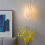 BOKT Mid Century Modern Wall Sconce White Elegant Feather Wall Lamp Metal Wall Mount Light Fixture for Bedroom Bedside Living Dining Room Hallway (A-Style)