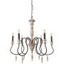 Antique Handmade Wood Chandelier with Drops Farmhouse Pendant Lights for Dining Room, Bedroom and Living Room