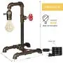HAITRAL Retro Table Lamp, Industrial Steam Punk Lamp, Loft Style Rustic Bronze Metal Lighting, Pipe Desk Lamp for Bedside, Living Room, Office, Café, Store, Pub with Red Valve (Bulb Not Included)