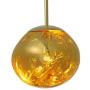 RUNNUP Modern Pendant Light Creative Single Light 12'' Hanging Lamp with Melt Glass Shade in Gold for Dining Rooms,Living Room