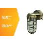 Woods L1707SVAB Traditional 100W Incandescent Weather Industrial Light, Suitable for Indoor and Outdoor Use, Wall Mount, Metal Die Cast Construction and Tempered Glass Lens, Antique Brass
