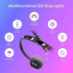 20ft Rainbow Color RGB Led Strip Light, Music Sync Dreamcolor Tape Lights, Dimmable Color Changing Flexible LED Ribbon, RF 44-Key Remote, Waterproof Rope Lighting for Bedroom Party Home Kitchen Gaming