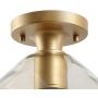 KSANA Gold Semi Flush Mount Ceiling Light for Bedroom, Bathroom, Kitchen, Closet, Dining Room, Hallway, Foyer (8 1/2'' Top-Shaped with Smoky Glass Shade)