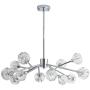 12 Lights Modern Crystal Pendant Light Chandelier Sputnik Chandelier Contemporary Chrome Branches Chandeliers Ceiling Light Fixtures for Dining Room Bedroom Living Room G9 Bulbs (Cadmium))