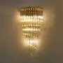 LITFAD Clear Crystal Wall Sconce 5 Lights Contemporary Wall Light Fixture Modern Wall Mount Light Fixture in Gold LED Wall Lamps Sconce Night Light for Living Room Hallway Bedside Hotel