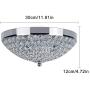 DLLT Modern Crystal Light Fixture Ceiling Flush Mount, 2-Light Small Chandelier for Bedroom, Entryway, Foyer, Hallway, Closet Room, Dining Room, Chrome Finish E12