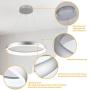 Royal Pearl Modern Foyer Pendant Light LED 1 Ring Contemporary Chandelier Round Shape Acrylic 25W 2200lm Silver for Bedroom Living Dining Room