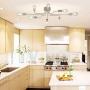 VINLUZ 8 Light Brushed Nickel Sputnik Semi Flush Mount Ceiling Light Modern Metal Art Chandelier Lighting for Living Room Dining Room Kitchen Hallway Cafe Bar