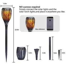 Otdair Solar Lights Outdoor Upgraded, Solar Torch Powered Waterproof Flickering Flames Lights Landscape Decoration Lanterns Dusk to Dawn Auto On/Off Security Light for Garden Patio Deck Yard Driveway