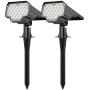 Solar Landscape Spotlights Outdoor, [650LM,2200mAh ] 26 LEDs Waterproof Solar Powered Wall Lights 2-in-1 Wireless Solar Landscaping Lights for Yard Garden Driveway Porch Walkway Pool [2 Pack]