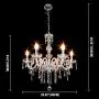 TryE 6 Arm Chandelier K9 Crystal Glass Ceiling Light E12 Pendant Lamp for Living Room Bedroom Hallway Entry
