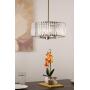 Kira Home Delilah 16'' Modern 4-Light Crystal Drum Chandelier + Clear Beveled Glass Panels, Brushed Nickel Finish