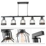 5-Light Industrial Pendant Lighting, Metal Caged Vintage Hanging Pendant Light, Rustic Pendant Light Fixture for Kitchen Dining Room, E26 Base Edison Island Lights(Bulb Not Included)