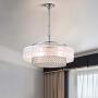 Maxax Crystal Chandelier Drum 3 Lights Pendant Ceiling Lighting Fixture for bedrooms Dining Room, Chrome Finish