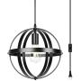 Farmhouse Industrial Chandelier Black Pendant Lighting Globe Hanging Lights for Kitchen Dining Room Bedroom Living Room Foyer (Plug-in (1-Light)) Farmhouse Industrial Chandelier Black Pendant Lighting Globe Hanging Lights for Kitchen Dining Room Bedroom Living Room Foyer (Plug-in (1-Light))