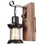 Rustic Wooden Wall Light Fixtures Industrial Metal Indoor Black Wall Sconce Vintage Style Restaurant Bedroom Farmhouse Lamp