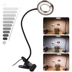 CLOOOUDS Clip On Light Clip On Lamp Reading Light LED USB Desk Lamp Book Clamp Light,3 Color Modes, 10 Brightness,Desk Lamp,Lash Lamp