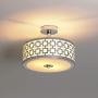 POPILION Chrome Finish Flush Mount Ceiling Light,Ceiling Light Fixture Tempered Glass Acrylic