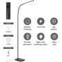 Twinkle Star LED Gooseneck Floor Lamp, 9W/680LM Dimmable and Color Adjustable Standing Lamp with Multi-brightness Levels &amp; 3 Colors Touch and Remote Control for Reading in Living Room, Bedroom, Office