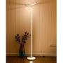 MOTINI LED Floor Lamp Modern Standing Light Built in Foot Switch with 3 Brightness Settings Metal Bright Reading Lamp for Bedroom Office Living Room - Contemporary 58 Inch Tall Lamp in White Finish
